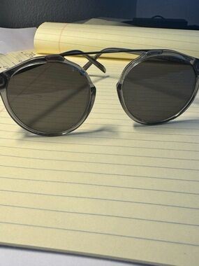 Warby Parker Round Transparent Gray Frames with Dark Smoke Lenses